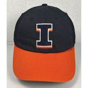 Illinois Fighting Illini Captivating Hat Cap Snapback Orange Blue Mesh Back‎